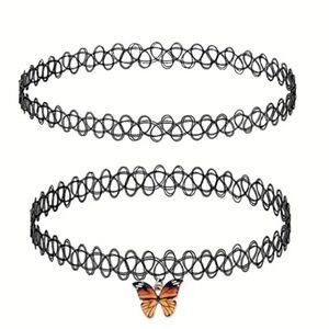 2pcs Tai Chi Ying Tang Pendant Collars Elastic Choker Necklaces For Women